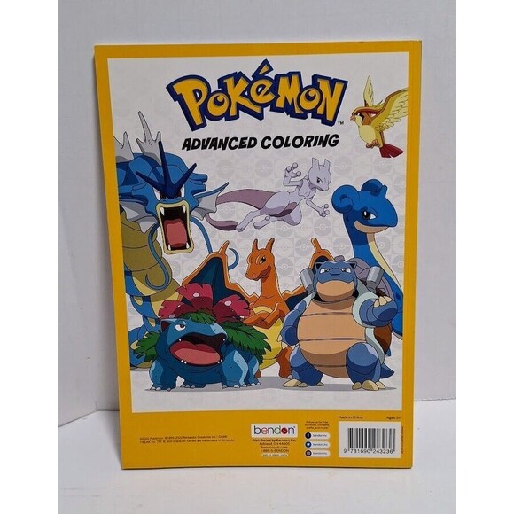 BENDON TEAR AND SHARE POKEMON ADVANCED COLORING BOOK 40 NEW NEVER USED - Picture 2 of 5
